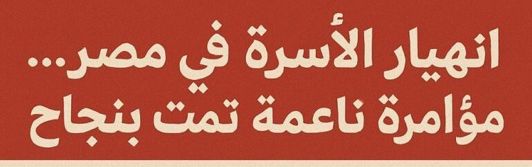 انهيار الأسرة في مصر… مؤامرة ناعمة تمت بنجاح